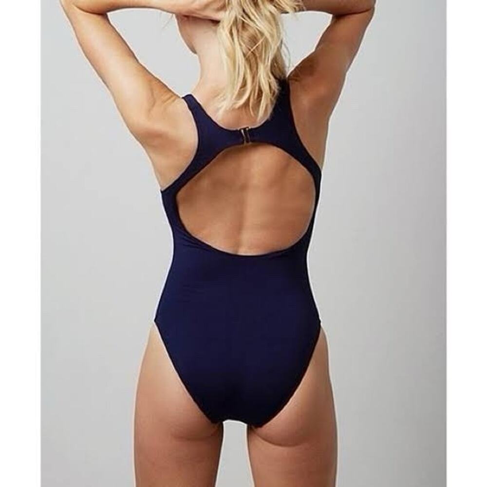 NWT Andie Catalina Sz L One Piece Navy Blue Swimsuit Bathing suit
